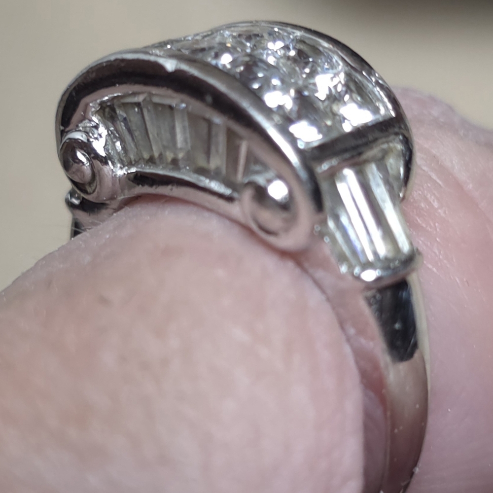 STERLING 925 CZ DIAMOND LADIES COCKTAIL  RING SIZE 6 - Picture 4 of 8